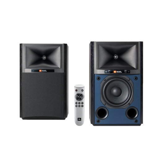 4305P Studio Monitor - Black Walnut - Powered Bookshelf Loudspeaker System - Hero